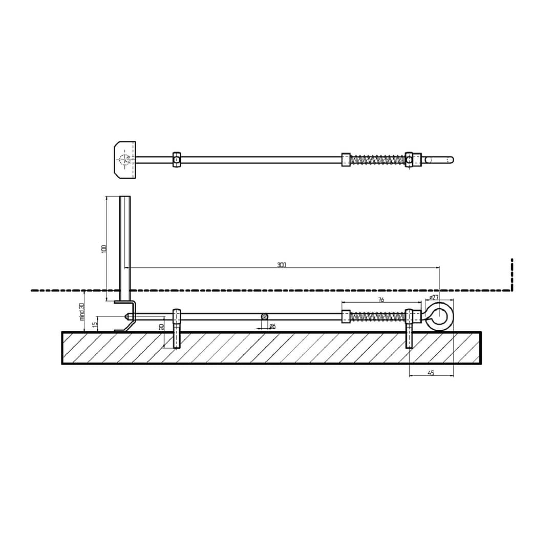 Federriegel zum Einschrauben und Aufschrauben V2A – Image 2