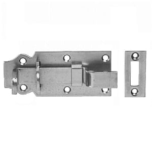 Schlossriegel gekröpft 100 mm, hell verzinkt