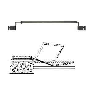 Innenöffner-Kupplungsgestänge verstellbar, schwarz