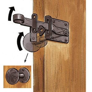 Torverschluss mit Drehknopf, randgehämmert